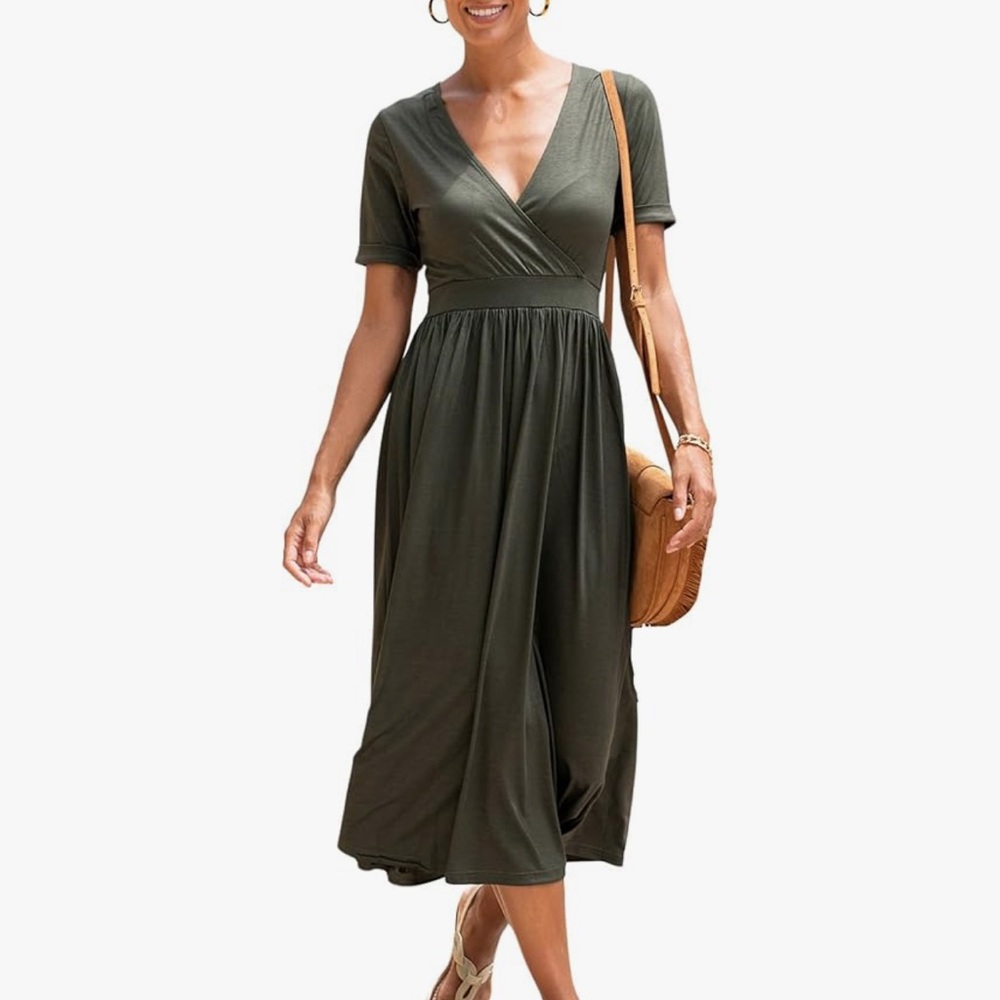 Barneys New York Gray Midi Dress